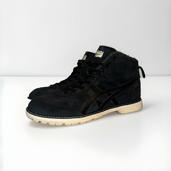 Onitsuka Tiger MEXICO Boots Mens 8 Black Suede Leather RINKAN 1183B407-001 - Picture 2 of 15